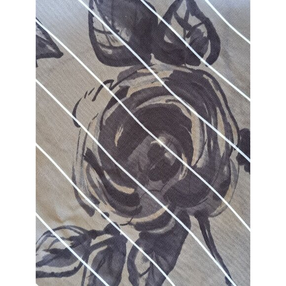 Vtg Black White Floral A-Line Skirt Striped Sheer Whimsygoth Fairygrunge 28" Med - Picture 2 of 9